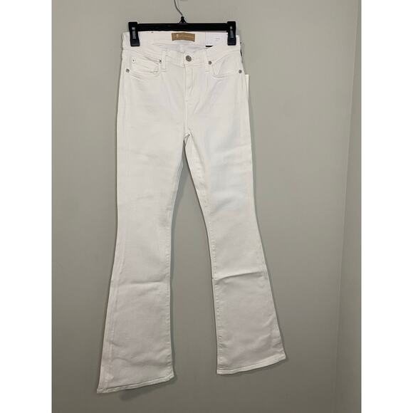 New 7 for All Mankind Highwaist Ali White Denim Flare Jeans Size 27 - Picture 1 of 3